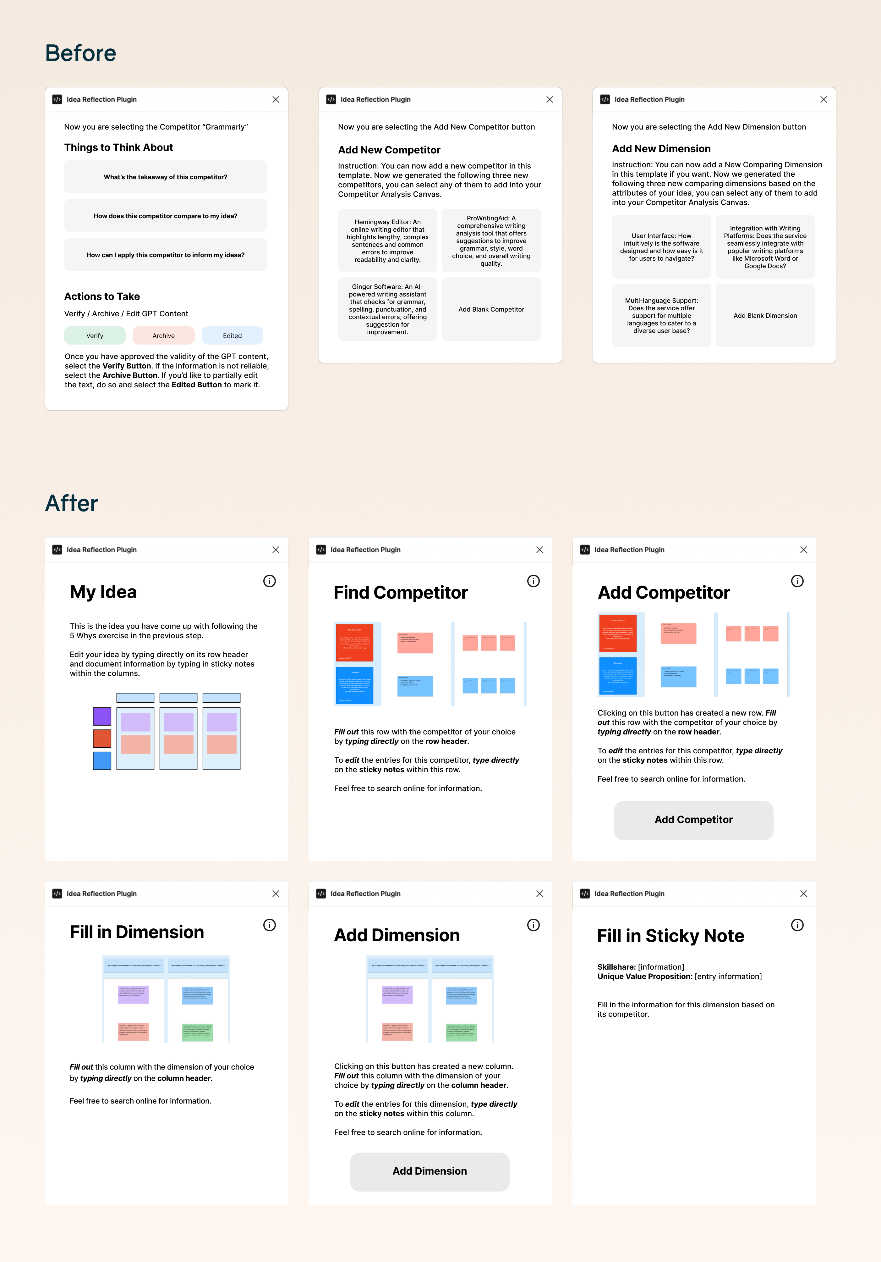 Before and after. We added more guidance screens.